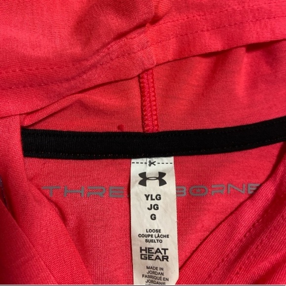 Under Armour Threadborne Heat Gear Hot Pink Loose Long-sleeve Light Hoodie - Picture 3 of 4